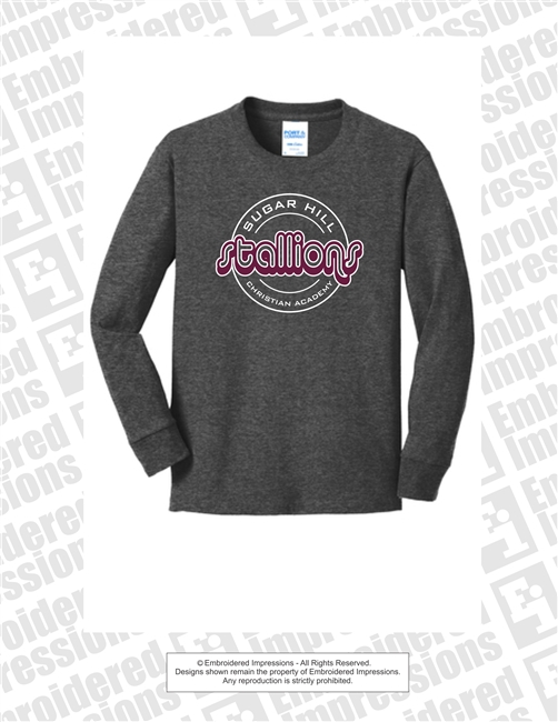 Double Circle Long Sleeves in Dark Heather Grey