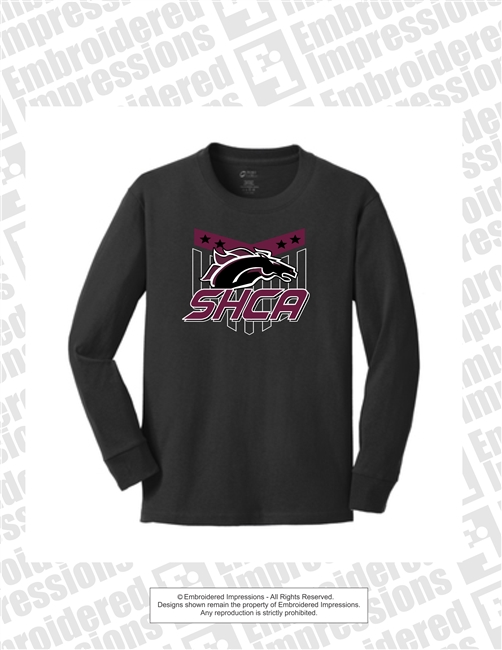 SHCA Logo and Stars Long Sleeves in Black