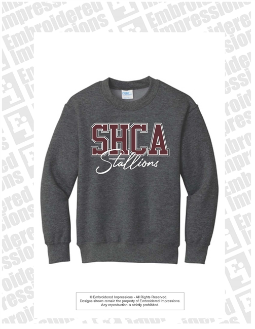 SHCA Collegiate Letter Script Crewneck Sweatshirt