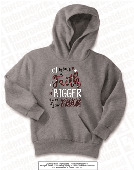 Faith Bigger Than Fear Hoodie in Athletic Heather