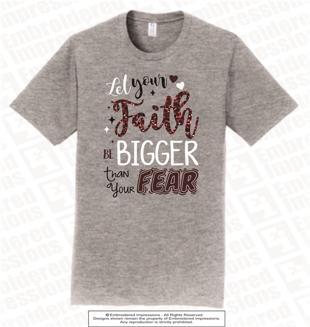 Faith Bigger Than Fear Tee in Athletic Heather