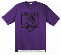 Black CBluff Baseball with CB Logo in Diamond Tee