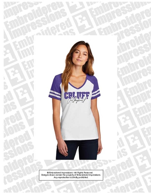 Cherokee Bluff Volleyball V-Neck Tee
