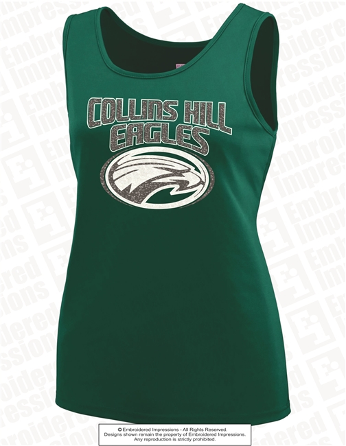 Glittered Collins Hill Eagles Training Tank