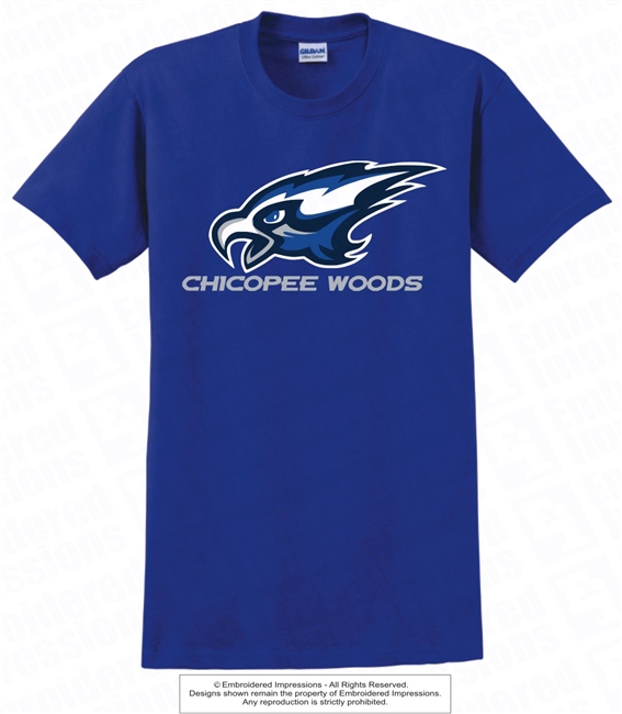 Chicopee Woods Hawks Primary Logo Tee