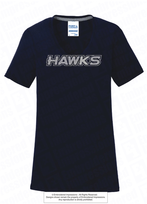 Glittered HAWKS V-Neck Tee