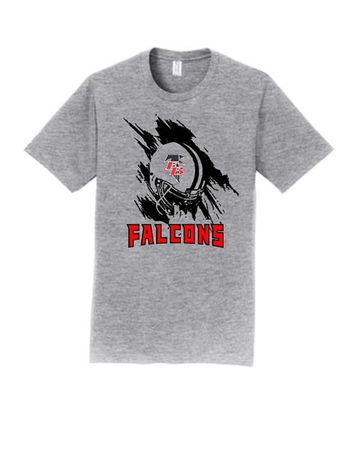 Flowery Branch Falcons Helmet Logo Grey Tee