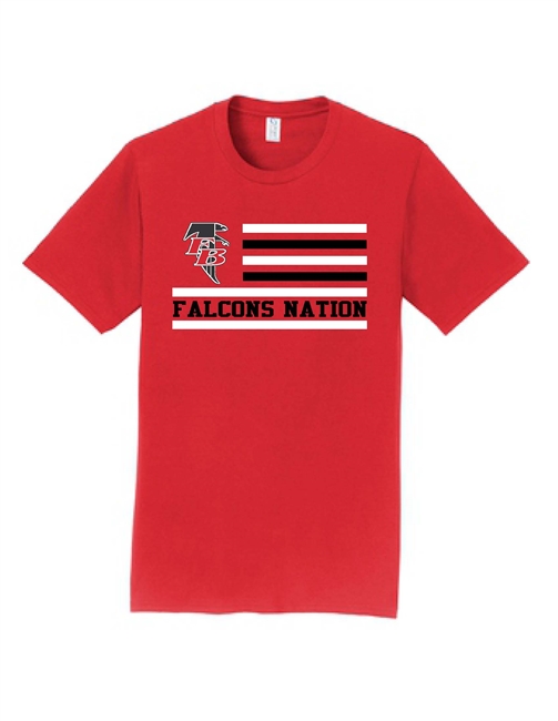 Flowery Branch Falcons Nation Red Tee