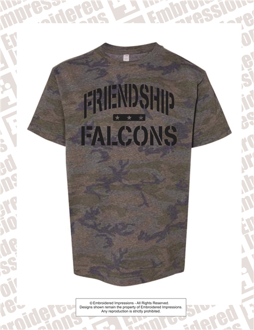 Stencil Font Cotton Tee in Vintage Camo