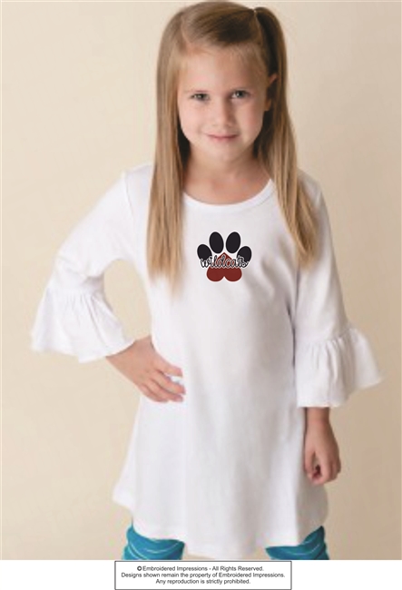 Girls White Bell Sleeve Tunic Shirt