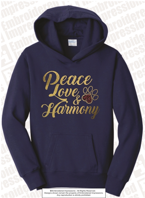 Peace Love & Harmony Fleece Hoodie