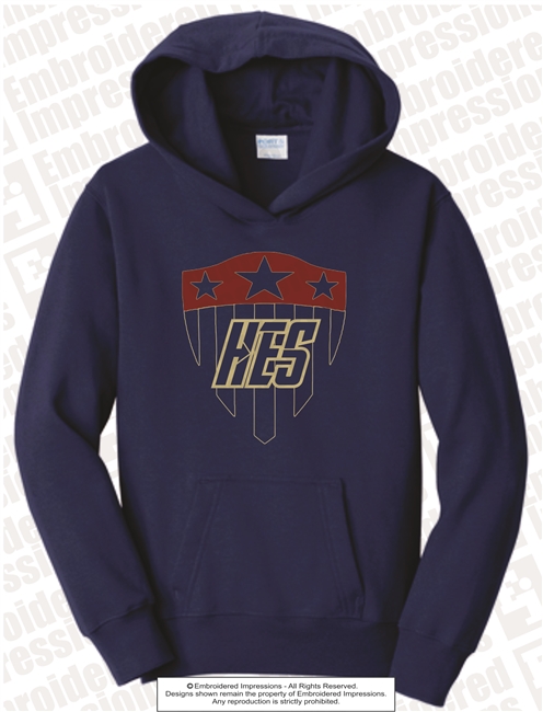 Puffy Embroidered Super Hero Shield Hoodie