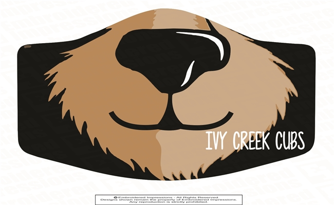 Ivy Creek Cubs Three Ply Polyester Mask