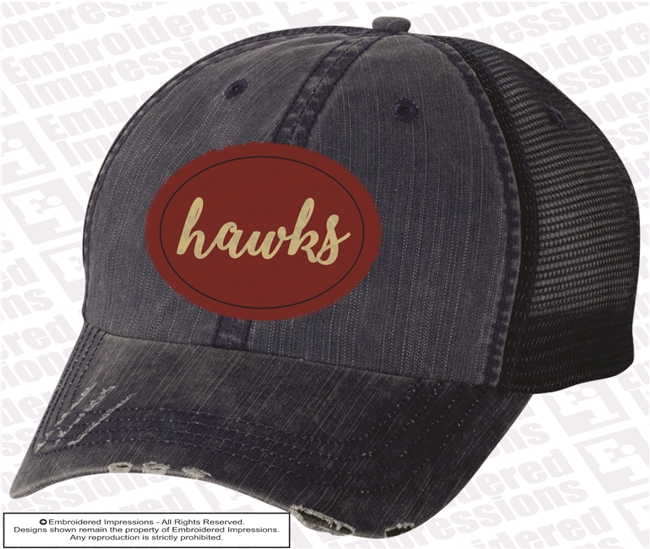 Hawks Distressed Cap in Navy