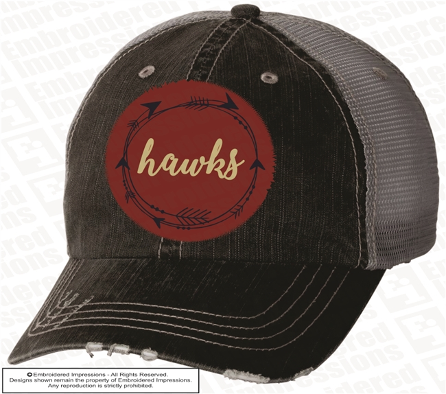Hawks with Arrows Distressed Cap