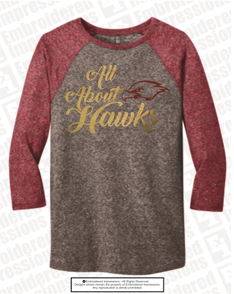 Jones Hawks Foil Baseball Tee