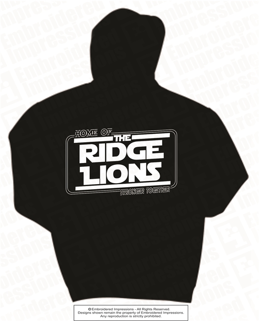 Home of the Ridge Lions Hoodie in 4 Color Choices