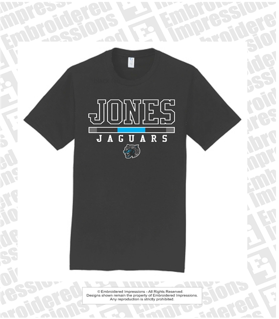 Jones Jaguar Printed Block Letter Tee