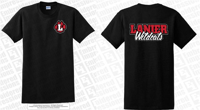 Double Sided Lanier Wildcats Logo Tee