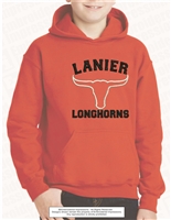 Outlined Longhorns Hoodie in Orange