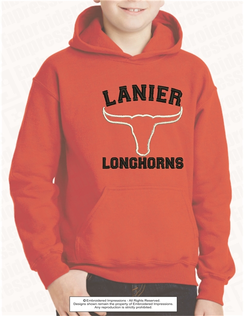 Outlined Longhorns Hoodie in Orange