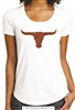 Glittered Longhorns Women's Fitted Scoop Neck Tee