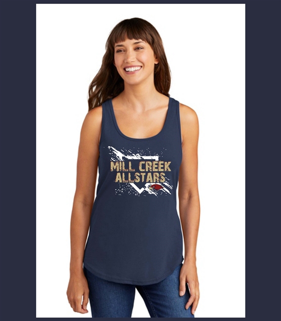 Mill Creek Allstars Baseball Cotton Ladies Cut Tank