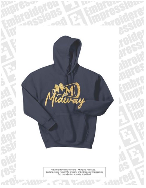 Midway Glitter Megaphone Navy Hoodie