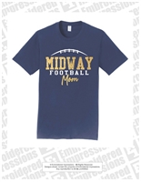 Midway Football Mom Glitter Letter Tee