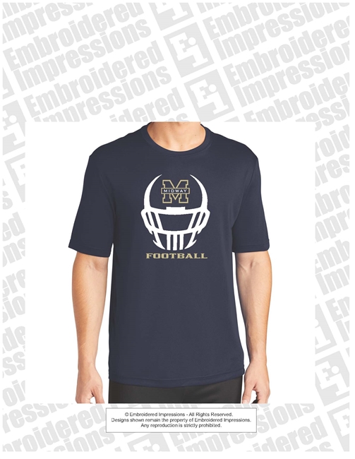 Midway Football Helmet Dri-Fit Tee