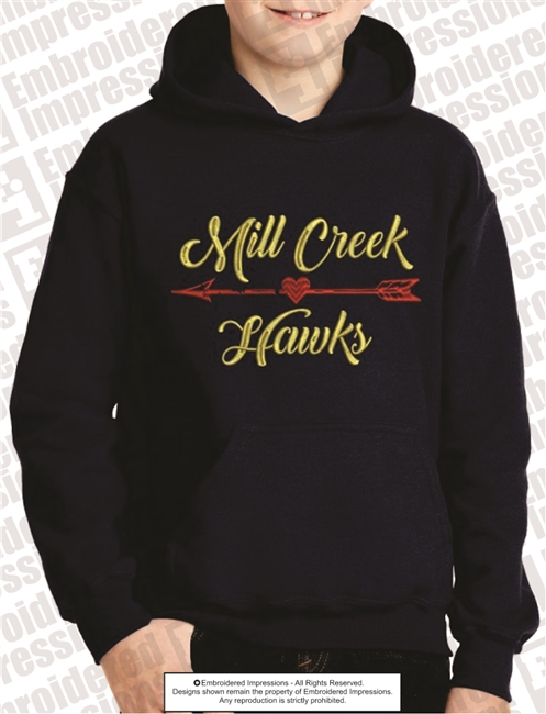 Mill Creek Hawks Arrow Heart  Hoodie