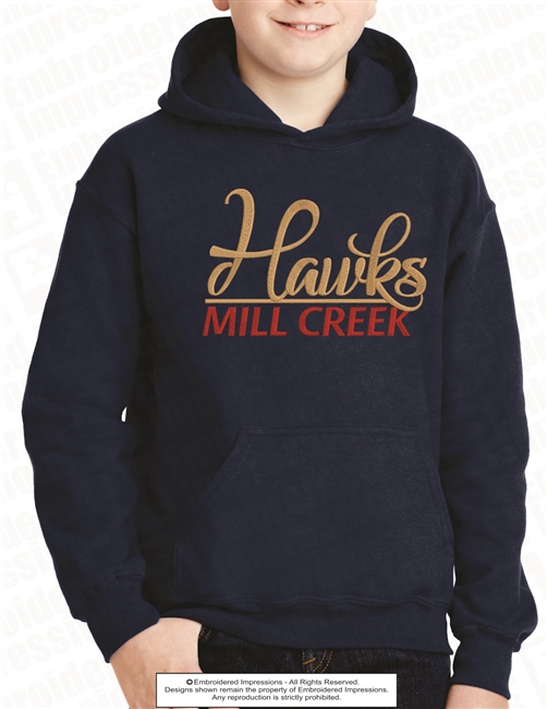 Script MC HAWKS Dark Color Hoodie