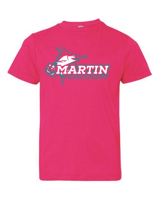 MARTIN TECHNOLOGY ACADEMY Logo Tee in Hot Pink