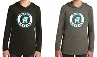 MTA Circle Logo Tri Blend Long Sleeve Hoodie Grey Frost or Black Frost