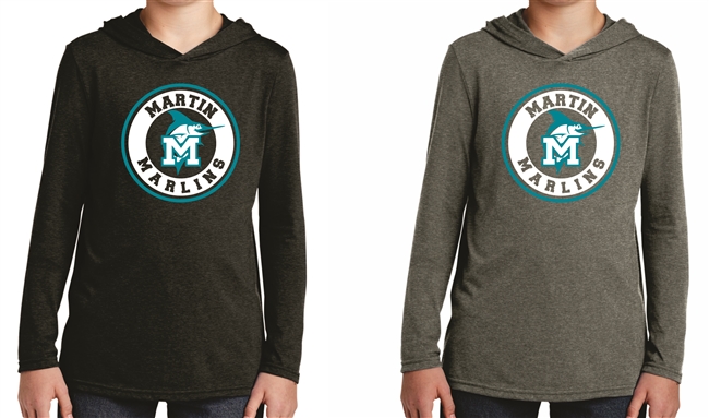 MTA Circle Logo Tri Blend Long Sleeve Hoodie Grey Frost or Black Frost