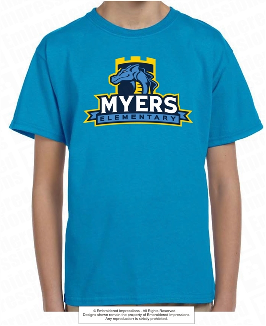 Myers Elementary Battlement Logo Cotton Tee