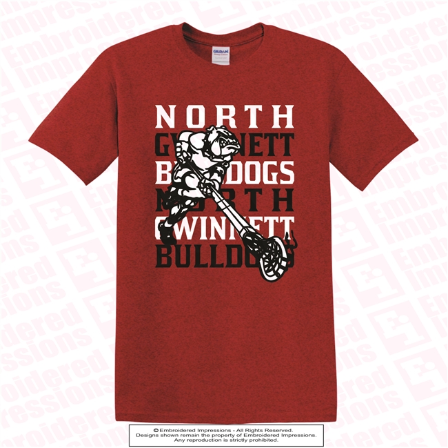 North Gwinnett Bulldog Lacrosse Player Tee
