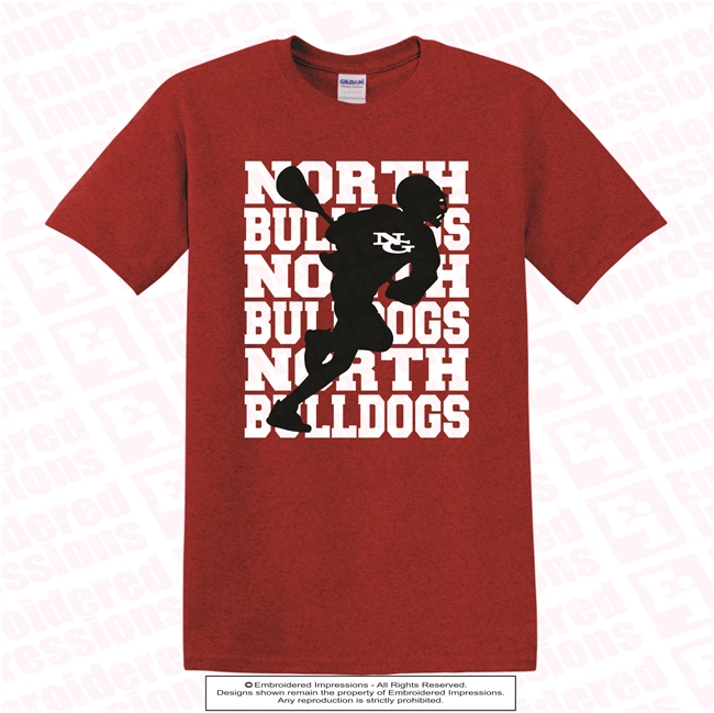 Running NG Bulldog Lacrosse Player Tee