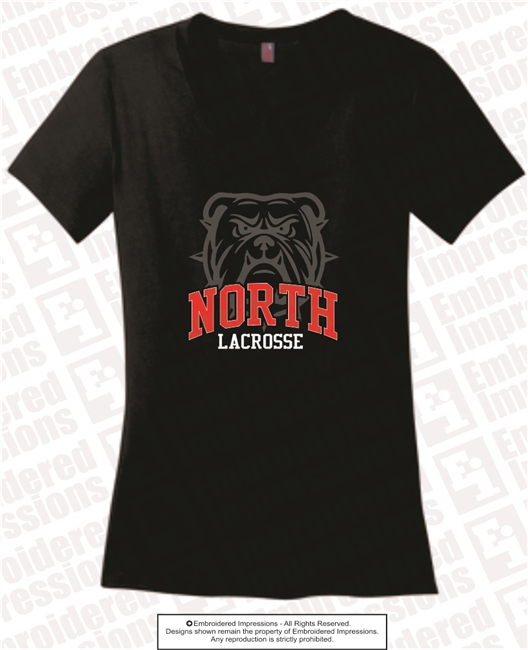 Bulldogs Lacrosse Ladies V-Neck Tee