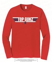 Top Gunz Cotton Long Sleeves Tee in Red