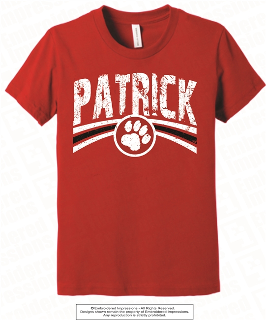 Distressed Design PATRICK Tee in Red