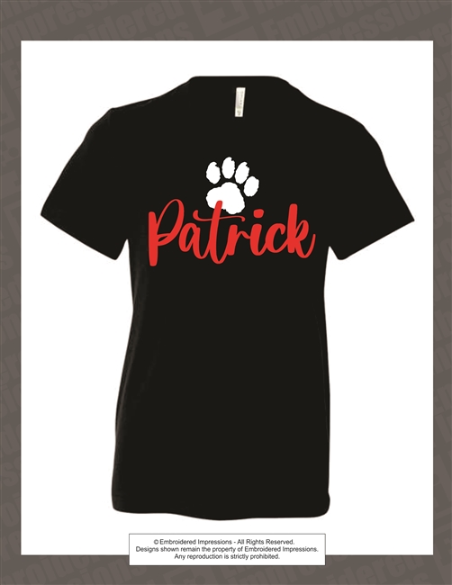 Patrick and Paw Tee in Black