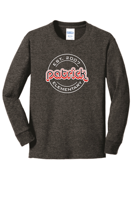 Patrick Retro Circle Long Sleeve Tee Dark Heather grey