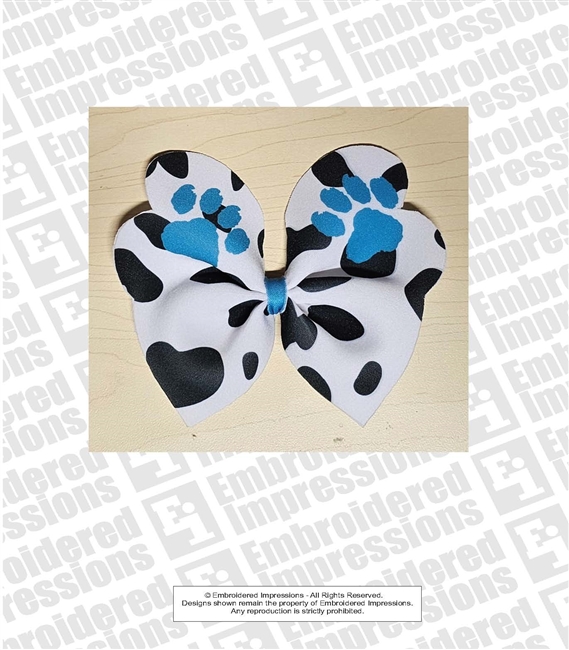 Patrick Pups Dalmatian Bow with Paw Prints