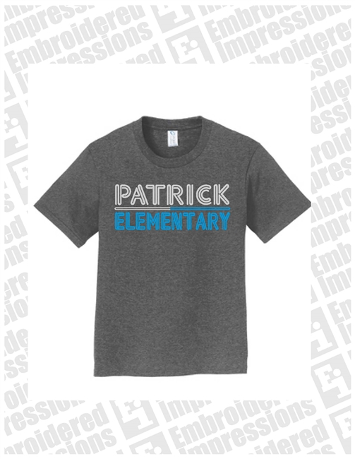 Patrick Elementary Neon Lights Text Tee