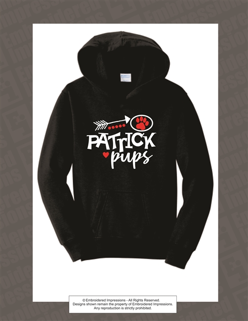 Arrowhead Patrick Pups Hoodie in Black