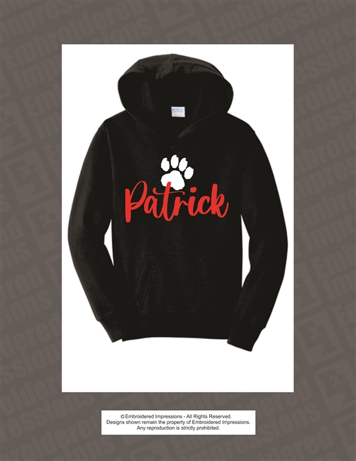 Patrick and Paw Hoodie in Black