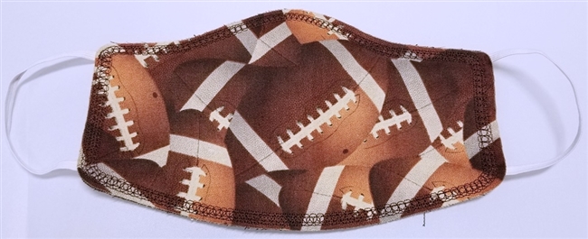 Two Ply Cotton Football Pattern Face Covering
