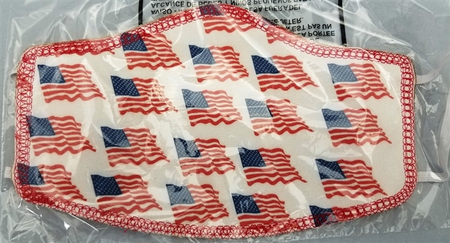 Large Two Ply Cotton US Flag Face Covering
