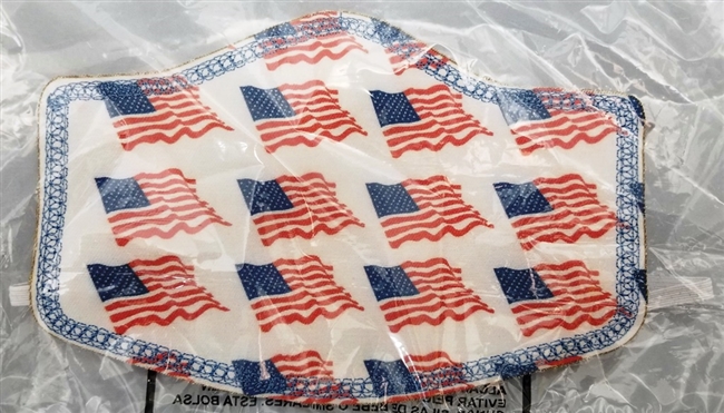 Small Two Ply Cotton US Flag Face Covering